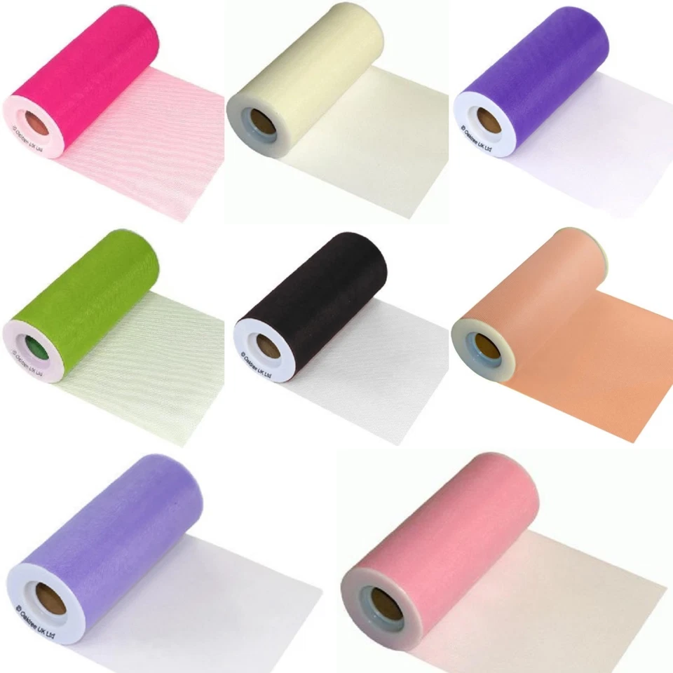 Tulle Finesse Fine Net Fabric Roll 6 inch x 25 yards Wedding Balloon Party Craft - Image 1 of 1