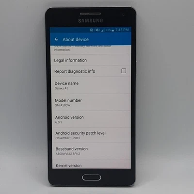 Samsung Galaxy A5 2015 SM-A500W 16GB Midnight Black (Rogers Locked) Used Tested - Image 1 of 4