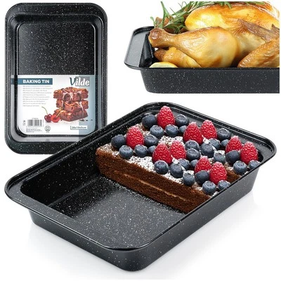 Backblech Ofenblech Kuchenblech Backform mit Granitbeschichtung 28x19x5 cm - Bild 1 von 4