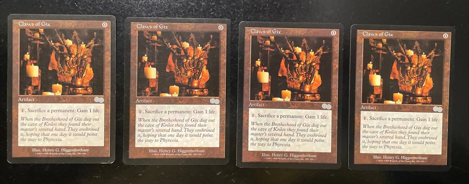 Claws of Gix X4 Urza’s Saga Lightly Played Condition  - Image 1 of 1