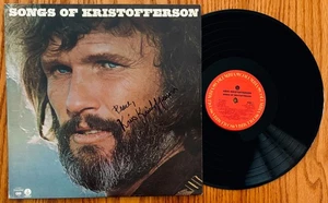 KRIS KRISTOFFERSON Signed SONGS OF KRISTOFFERSON Album~Near Mint~The Highwaymen - Picture 1 of 3
