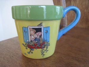 Vintage Mary Engelbreit Teleflora Gift Ceramic Planter Flower Pot Mug 1999 - Picture 1 of 9