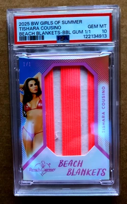 2025 BENCHWARMER GIRLS OF SUMMER TISHARA COUSINO BEACH BLANKETS CARD #1/1 PSA 10 - Image 1 of 2