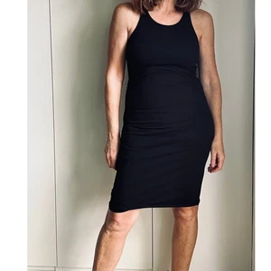 Michael Stars Demi Ruched Tank Dress Classic Fitted Dress Black Size Medium - Bild 1 von 8