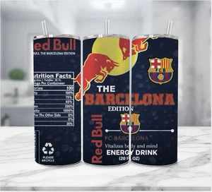 20 oz Barcelona FC Soccer  Stainless Steel Tumbler & Metal Straw Red Bull - Picture 1 of 3