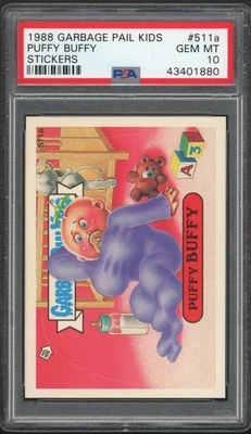 1988 Topps Garbage Pail Kids 13th Series #511a Puffy Buffy PSA 10 GEM MINT Os13 - Image 1 of 3