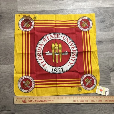 Vintage 1984 FSU Seminoles Florida State University Bandana - 21" X 21" RARE - Image 1 of 4
