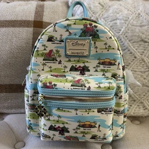 Loungefly Disney Lilo & Stitch Locations Allover Print Mini Backpack - Picture 1 of 5