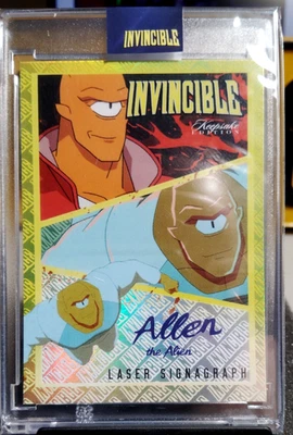 2025 INVINCIBLE HAND #'ED SP #43/100 ALLEN THE ALIEN LASER SIGNAGAPH CARD #CC-16 - Image 1 of 4