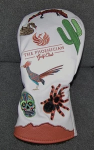 NEW Embroidered Vinyl Fairway 3 5 Wood Head Cover THE PHOENICIAN GOLF CLUB White - Picture 1 of 4