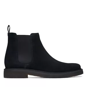 Mens Clarks Clarkdale Easy Suede Slip On Ankle Boots Size 8 M Black 73533 - Picture 1 of 21