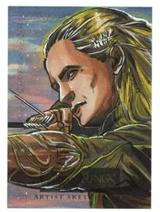 LEGOLAS 2008 LOTR Lord of the Rings Topps Masterpieces 2 Artist Sketch Card 1/1 - Picture 1 of 2