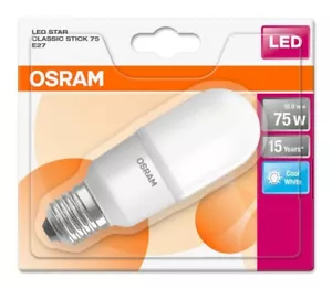 1x 10W (=75W) Osram LED Star Stick 75 ES E27 LED Light Bulb Lamp 4000K 1050Lm - Picture 1 of 1