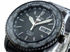 Seiko 5 Automatic Sports Mens 100M Black Military Japan Made SRP129J1 UK Seller