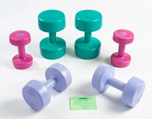 Weider Olympian Weights Dumbbells – Set of 6 – 2 x 5Kg, 3Kg, 1.5Kg – Multicolour - Picture 1 of 4