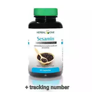 Extracto de sésamo negro sésamo antioxidante tailandés herbal uno 60 cápsulas SIN ACEITE + pista - Imagen 1 de 5