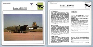 Douglas A-20 Havoc - Medium Bomber - Warplanes Collectors Club Card - Picture 1 of 1