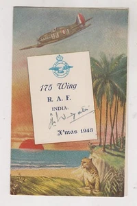 GROSSBRITANNIEN, INDIEN, R.A.F. Weihnachtsfeiermenü 1943 mit Autogrammen URR - Bild 1 von 3