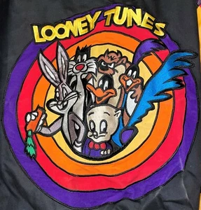 CHAQUETA UNIVERSITARIA DE CUERO JEFF HAMILTON LOONEY TUNES DE COLECCIÓN 1992 - TALLA XL - Imagen 1 de 8