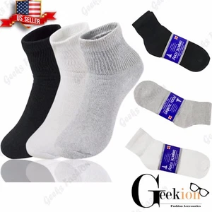 3 6 9 12 Pairs Mens Women Diabetic Health Quarter/Ankle Circulatory Cotton Socks