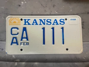 KANSAS NUMMERNSCHILD DREIFACH NUMMER CA Clark COUNTY CAA 111 FEBRUAR - Bild 1 von 1