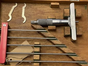 Mitutoyo 129-132 Tiefenmessschraube 0-4" 0,001" Mic Messwerkzeug im Koffer - Bild 1 von 10
