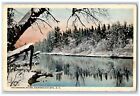 1920 Saranac River Winter Snow Adirondack Mountains New York Ny Vintage Postcard