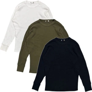 Buck Mason Men's Toughknit Thermal Long Sleeve Heavyweight Crew Shirt - Picture 1 of 12