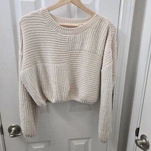 Maglione Altar'd State Cropped Donna XS Beige Ciniglia Neutro Hipster Minimal - Foto 1 di 7