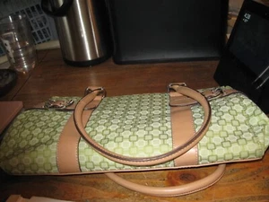 Handbag Purse Satchel Nine West Green & White Checkered Pattern - Picture 1 of 4