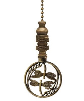Double Dragonfly Ceiling Fan Pull Antique Brass 2.8"h - Image 1 of 4