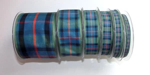 Tartan Ribbon Berisfords Flower of Scotland Choose from 6 widths & 3 lengths - Picture 1 of 2