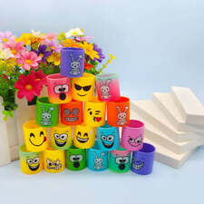 12Pcs Neon Rainbow Plastic Smile Magic Spring Toys for Children Birthday Party F