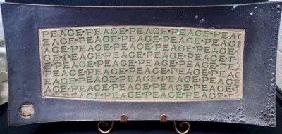 Bandeja de centro de mesa de cerámica artística de diseño japonés PAZ o cuenco poco profundo 21 1/2" Foto 1 de 4