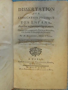 BALLEXSERD : EDUCATION PHYSIQUE DES ENFANS, 1762. - Picture 1 of 12