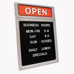Message Business Hours Sign, 15 X 20 1/2 Coffee Shop Candy Store Office - Picture 1 of 5