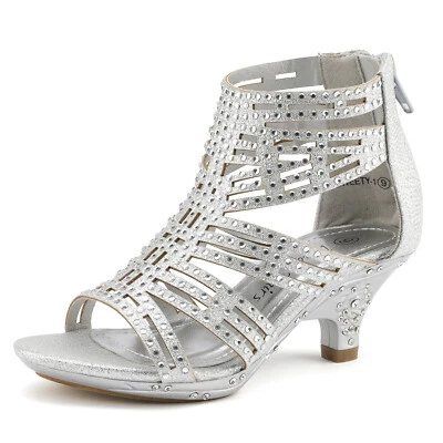 DREAM PAIRS Sandalias de tacón bajo dulces de tacón bajo para niños pequeños/niños pequeños/niños grandes Foto 1 de 4