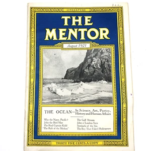 August 1921 The Mentor "The Ocean" Literature Magazine Starkweather Crowell 1B - Imagen 1 de 10