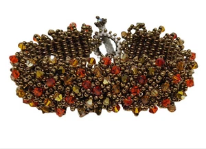 Damen Armband Magic Carpet Bronze mit Swarovski Beads, 19cm, handmade - Bild 1 von 4