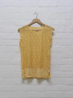 Comme des Garcons 1995 lace sleeveless top with satin hem panel - womens S — 第 1/4 张图片