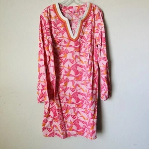 Lilly Pulitzer Elina Pink Gator Alley Tunic Sz M B-26 - Picture 1 of 3