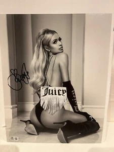 PARIS HILTON SIGNIERT 11 X 14 FOTO AUTO SCHÖN SEXY BECKETT BAS COA - Bild 1 von 3