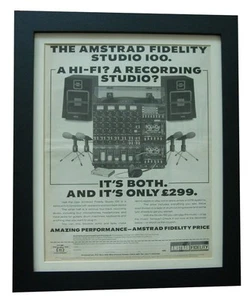 AMSTRAD FIDELITY 100+HI-FI?+POSTER+AD+FRAMED RARE ORIGINAL 1978+FAST WORLD SHIP - Picture 1 of 8