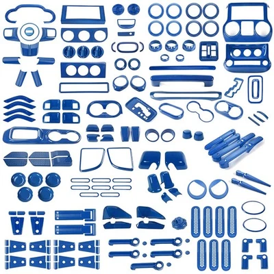 Interior Exterior Full Accessories Cover Set For Jeep Wrangler JK 2007-2017 Blue - Image 1 of 4