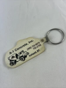 A 1 Concrete Paving Kalispell MT Vintage Keychain 3” White Vinyl - Picture 1 of 4