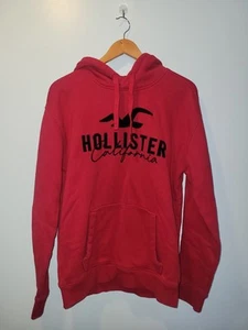 HOLLISTER LOGO GRAPHIC HOODIE SWEATSHIRTS RED UNISEX SIZE MED - Picture 1 of 3