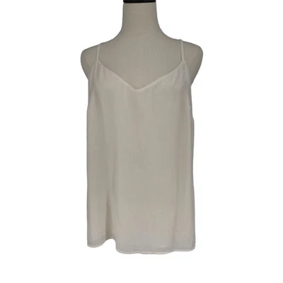 Lilly Pulitzer Womens L White Velvet V Neck Sleeveless Adjustable Strap Tank Top - Image 1 of 4