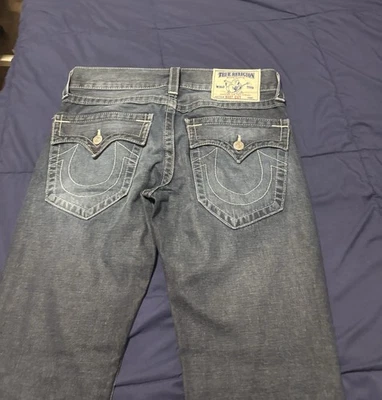 Jeans True Religion Solapa Recta Natural Grande T Punto Rojo Azul Para Hombre 31x34 Foto 1 de 2