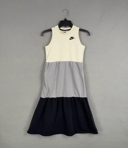 Vestido Nike Niñas Mediano Gris Crema Negro Bloque de Color Sin Mangas Solo Hazlo - Imagen 1 de 12