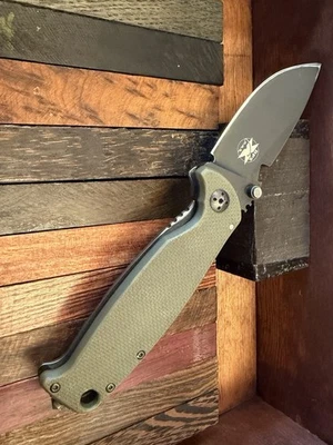 DPx Gear HEST/F 2.0 Right Hand Folder 3.25" D2 Steel Olive Drab - Image 1 of 4